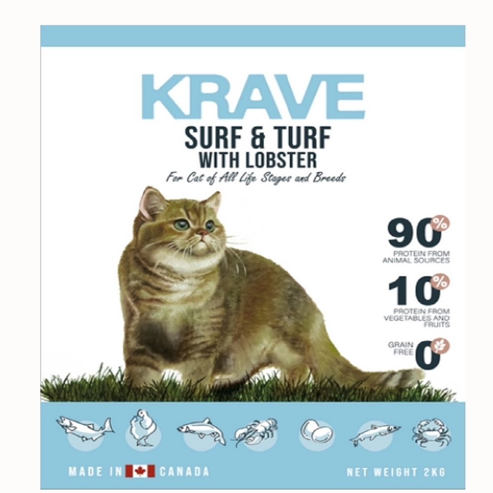 加拿大KRAVE渴望 無穀海陸龍蝦貓 1kg(購買第二件都贈送寵物零食*1包)