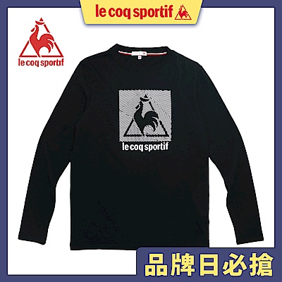 le coq sportif 法國公雞牌休閒長袖T恤 男女-黑