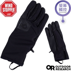【Outdoor Research】女 防風防潑透氣保暖WINDSTOPPER手套(可觸控).機車手套_OR300544-0001 黑