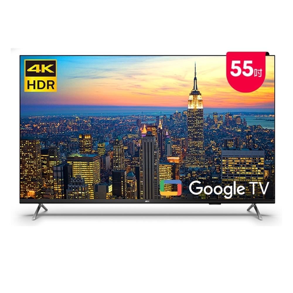 AOC 55型4K HDR Google TV 智慧顯示器55U6435(無基本安裝) | 電視 