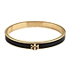 TORY BURCH KIRA雙T金屬LOGO黃銅搭配琺瑯釦式手環(金x黑) product thumbnail 1