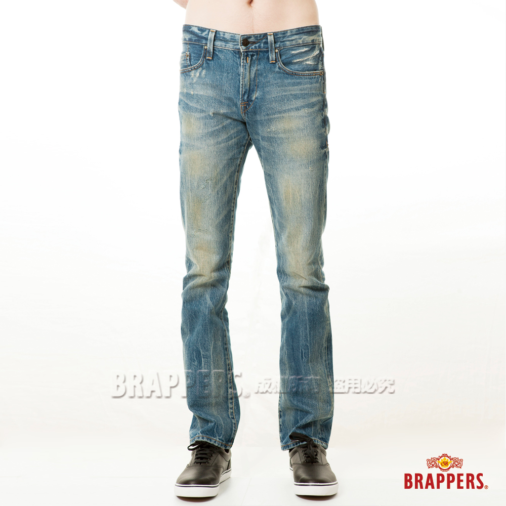 BRAPPERS 男款 新美腳Royal系列-中窄直筒褲-淺藍