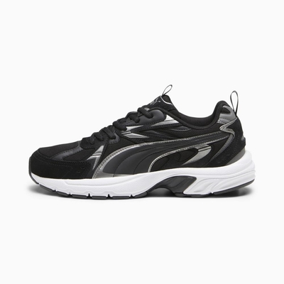 PUMA Milenio Tech Suede 男女休閒鞋-黑白銀-39348901