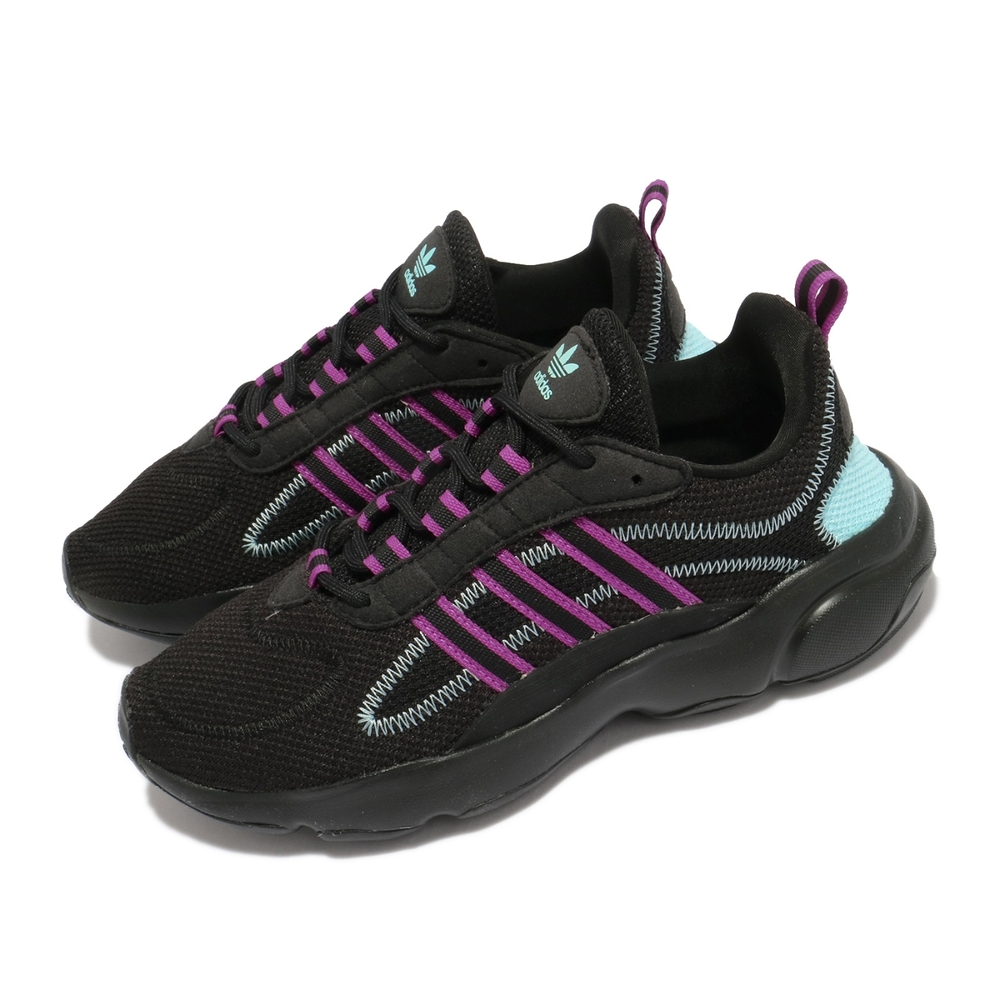 adidas 休閒鞋 Haiwee W 運動 女鞋 海外限定 愛迪達 舒適 簡約 穿搭 黑 紫 EF4457