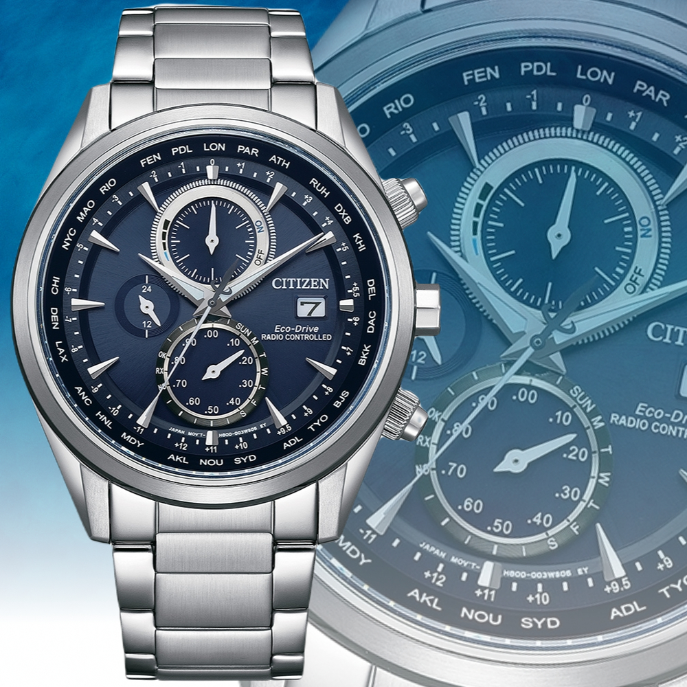 CITIZEN星辰 全球電波計時 光動能時尚腕錶 43mm/AT8260-85L