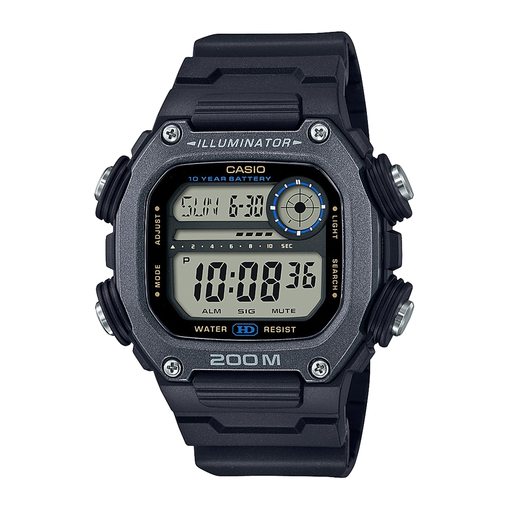 CASIO 粗曠男子強悍風格電子錶-深灰錶框x灰框錶盤(DW-291HX-1A)/50.5mm