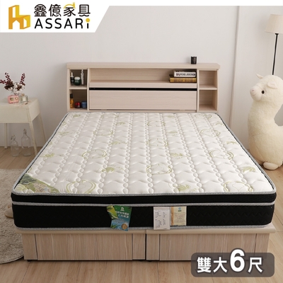 ASSARI-盧斯乳膠蘆薈紗三線高迴彈硬式彈簧床墊-雙大6尺
