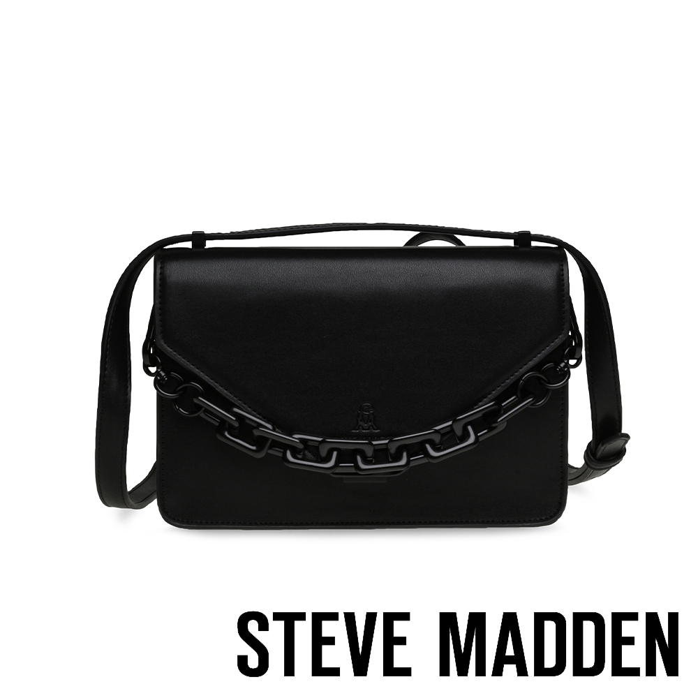 STEVE MADDEN-BINDIO-L 質感素面手提/斜背信封包-黑色