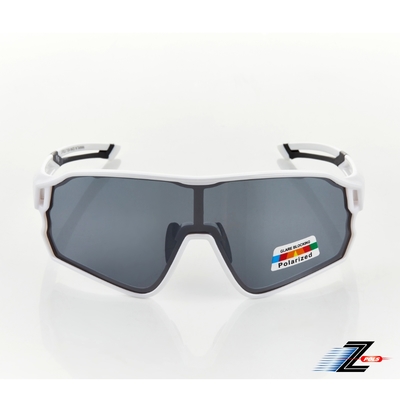 Z-POLS 新一代PRO款搭載頂級Polarized 強抗UV400電鍍水銀黑偏光運動太陽眼鏡(帥氣白全框設計)