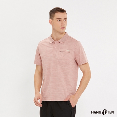 Hang Ten-男裝-恆溫多功能-3M吸濕快乾機能口袋短袖POLO衫-珊瑚花紗