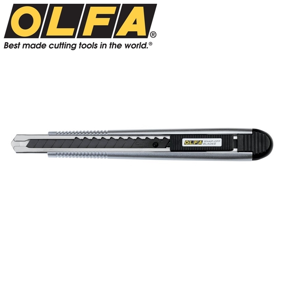 日本OLFA極致系列安全美工刀Ltd-01(黑刃;單向自動扣鎖設計;銀色塗料磨砂質感)切割刀cutter