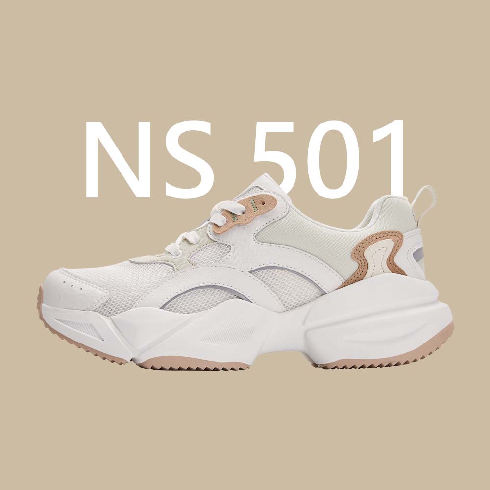 【PONY】NS501潮流慢跑鞋 中性款-女鞋/ 橡木白