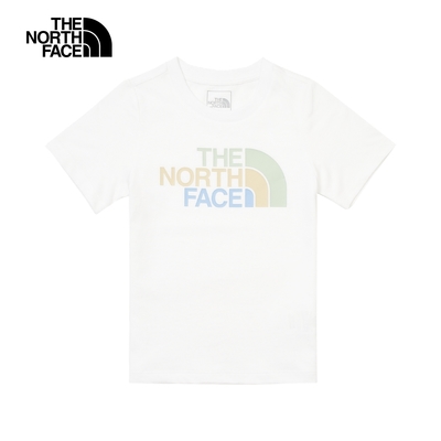 【The North Face 官方旗艦】北面兒童白色純棉多彩品牌LOGO短袖T恤｜88MEFN4