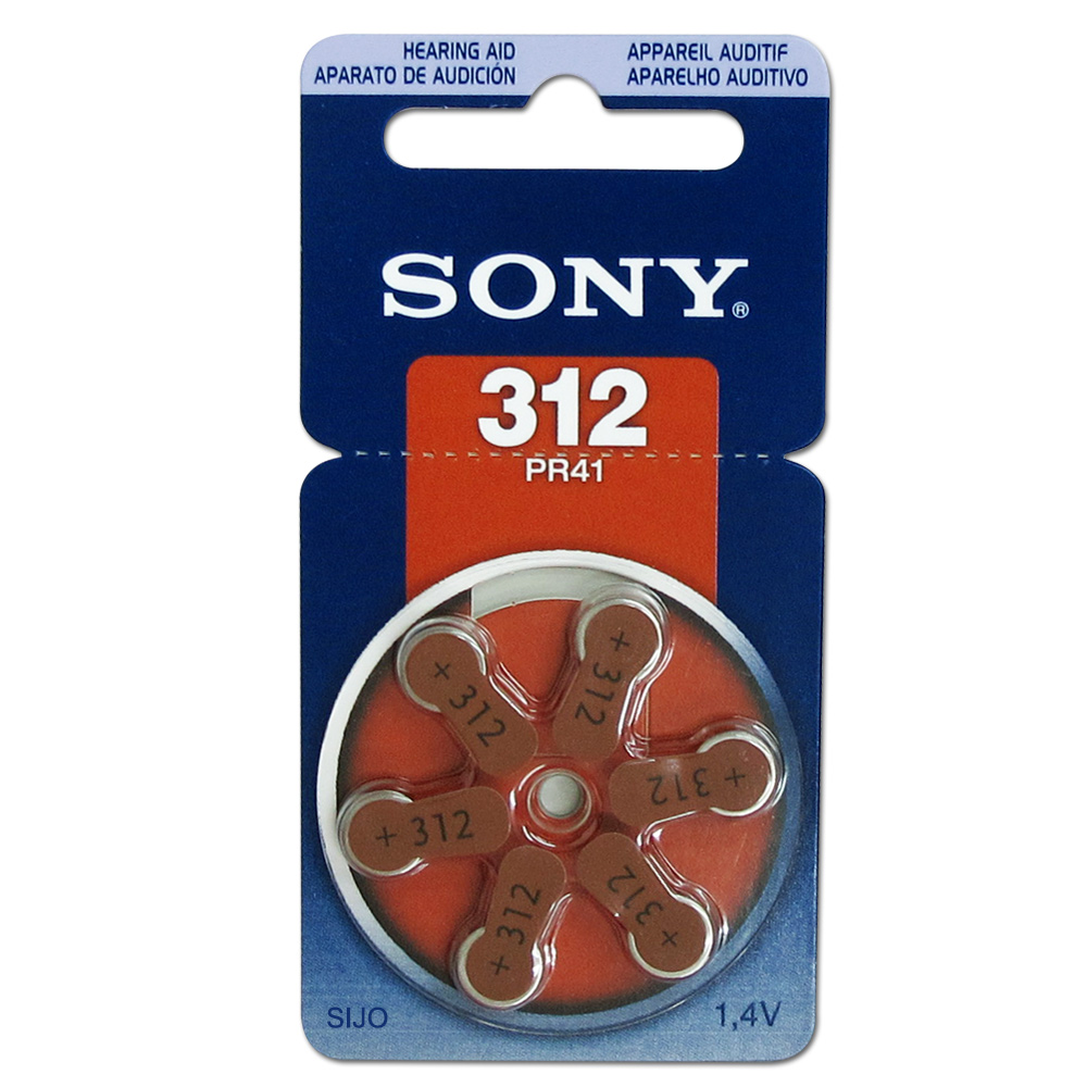 SONY PR41/S312/A312/312 空氣助聽器電池(1卡6入)