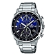 CASIO EDIFICE 三眼跳色漸層計時錶(EFV-600D-2A)-黑藍x51mm product thumbnail 1