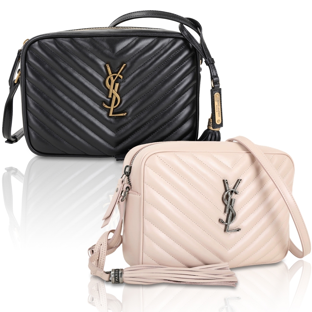 YSL Saint Laurent LOU 斜紋小牛皮流蘇相機包-4色可選