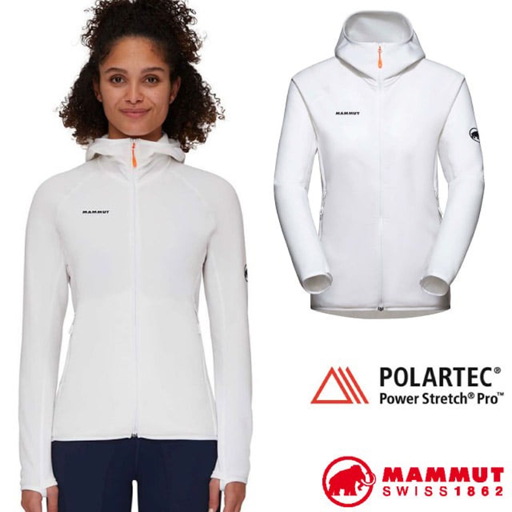 【MAMMUT 長毛象】女 Aconcagua 輕量透氣快乾耐磨保暖連帽外套.夾克_1014-04441-0243 白