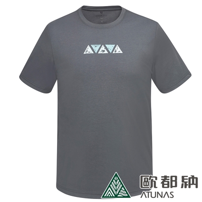 【ATUNAS 歐都納】男款吸濕排汗短袖T恤A8TS2412M碳灰/防曬透氣快乾/大尺碼
