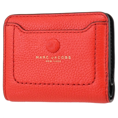 MARC JACOBS 燙印LOGO釦式零錢短夾(紅)