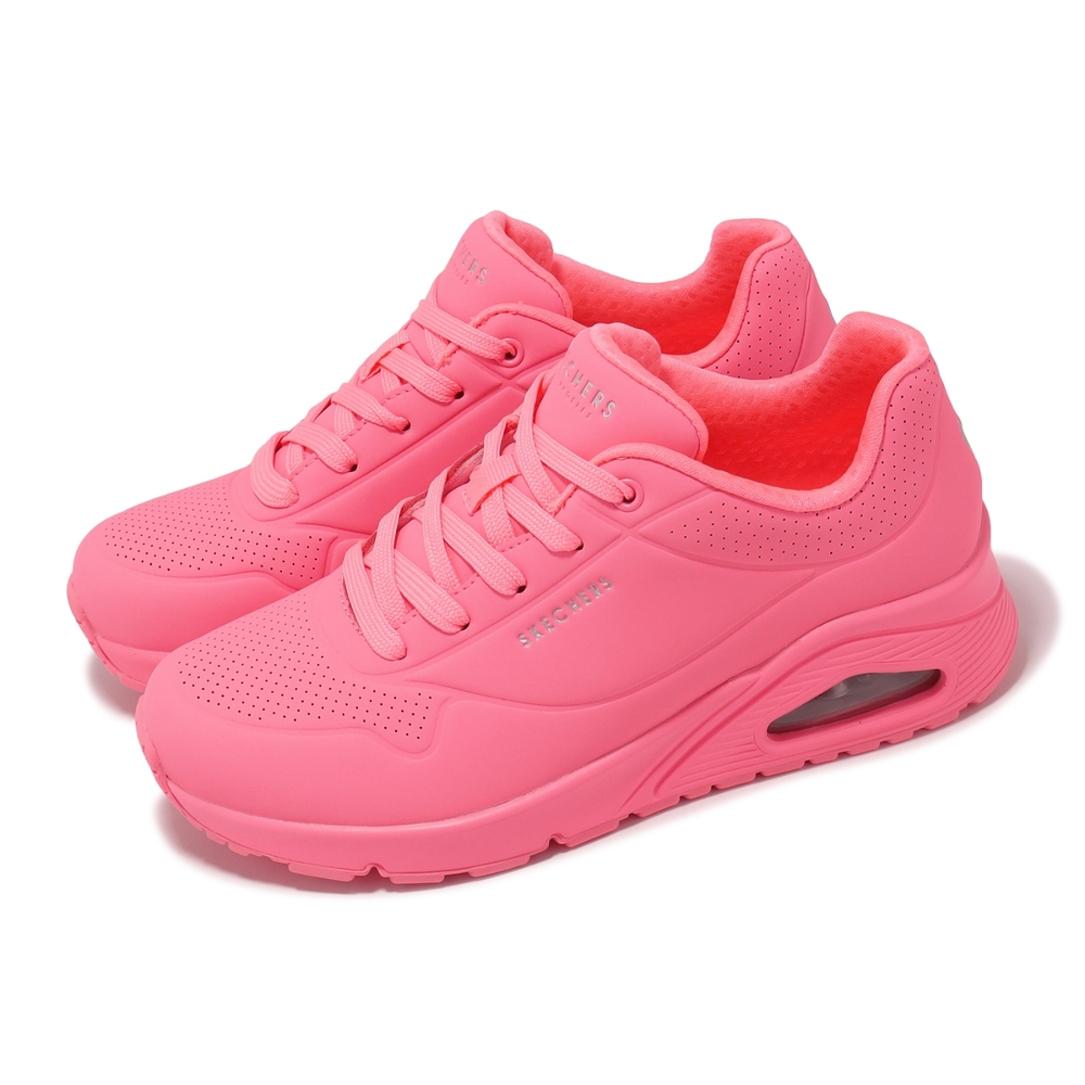 Skechers 休閒鞋 Uno-Stand On Air 女鞋 粉 氣墊 厚底 增高 純色 運動鞋 73690CRL