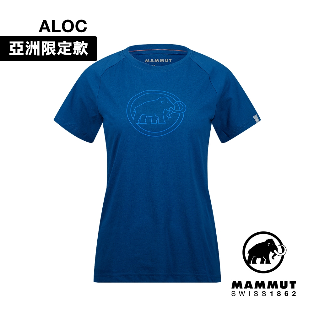 【Mammut長毛象】QD Logo Print T-Shirt AF Women 快乾LOGO短袖T恤 女款 深冰藍/冰川藍 #1017-02022-00471