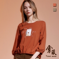 【TOWNWEAR棠葳】美式印圖短版純棉上衣 2色(女上衣/棉T/短T/圓領/印/印字)