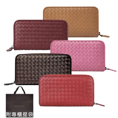 【BOTTEGA VENETA 寶緹嘉】518389 經典編織小羊皮拉鍊長夾(多色可選)