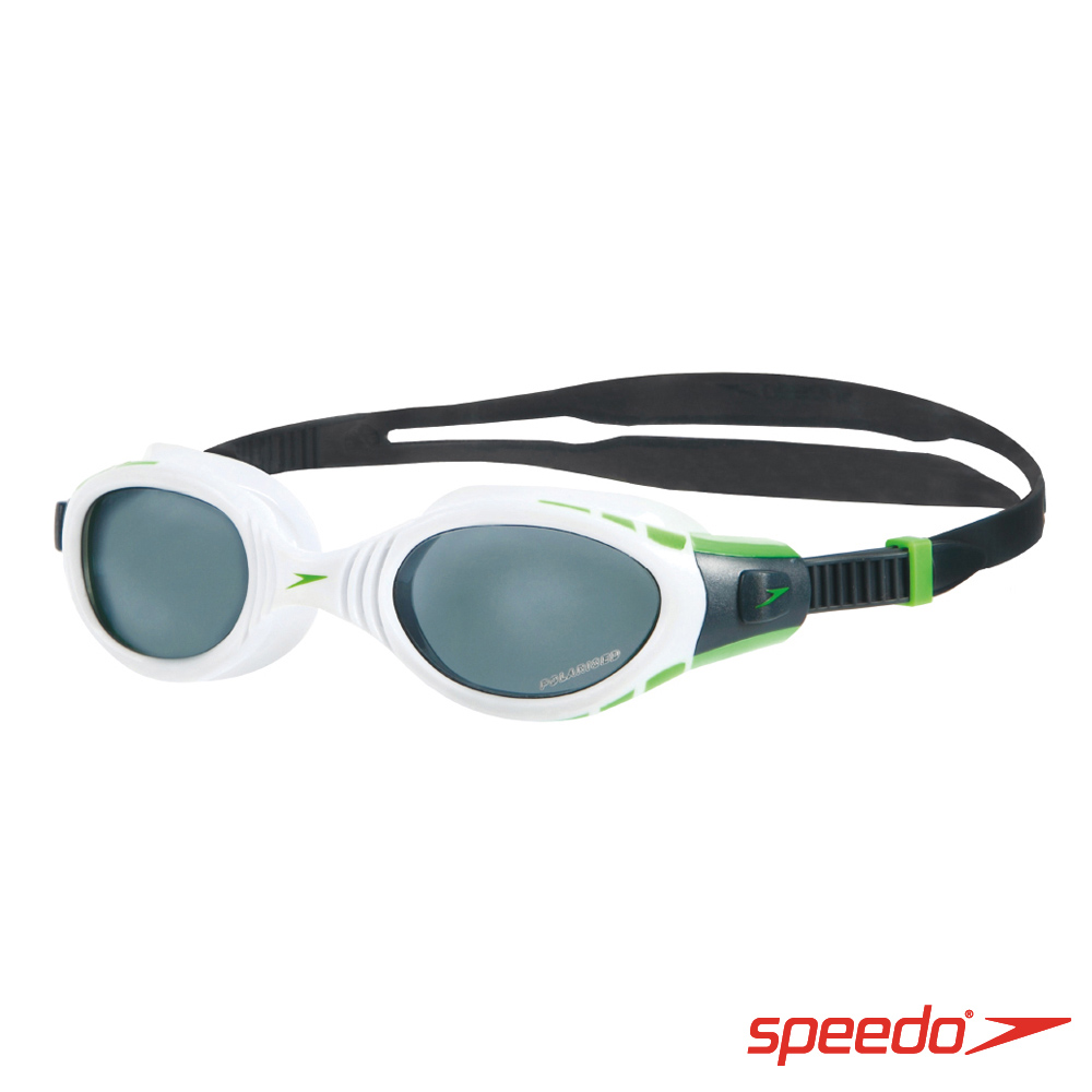 SPEEDO 成人進階偏光泳鏡 Futura Biofuse Polarised 白-灰