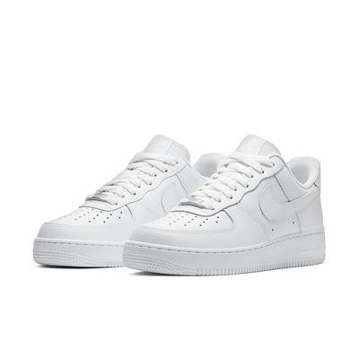 NIKE 耐吉 休閒鞋 女鞋 AF1 運動鞋 皮革 AIR FORCE 1 07 白 DD8959-100(3W5395)