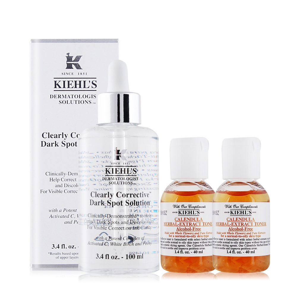 KIEHL'S 契爾氏 激光極淨白淡斑精華100ml-贈金盞花化妝水40mlX2-國際航空版