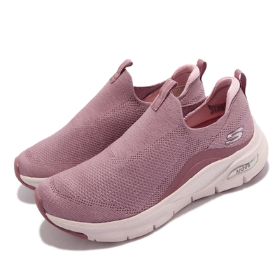 Skechers 休閒鞋 Arch Fit Keep It Up 女鞋 戶外踏青 專利鞋墊 避震 緩衝 回彈 粉 白 149415-MVE