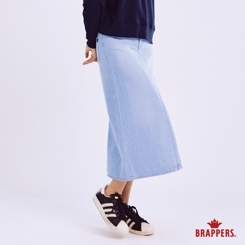 BRAPPERS 女款 Boy friend系列-全棉八分裙-淺藍
