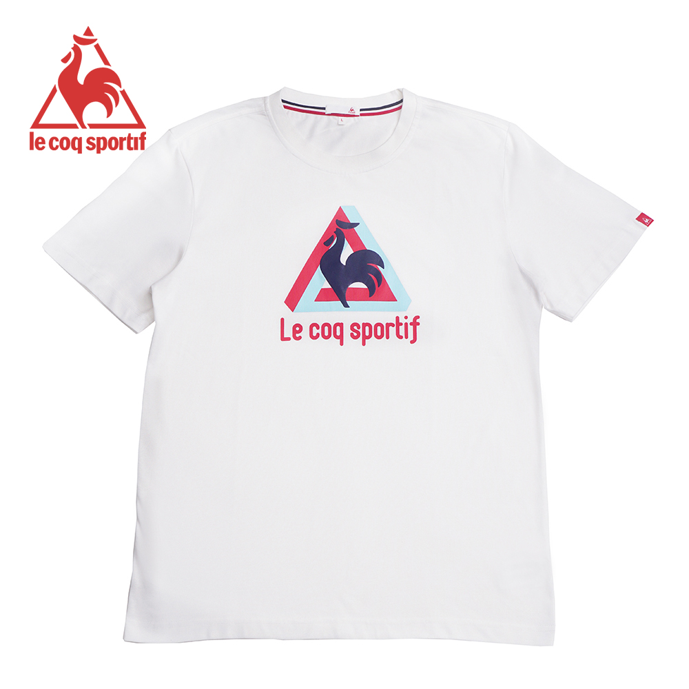 le coq sportif 法國公雞牌變化LOGO印花短袖T恤 男-白