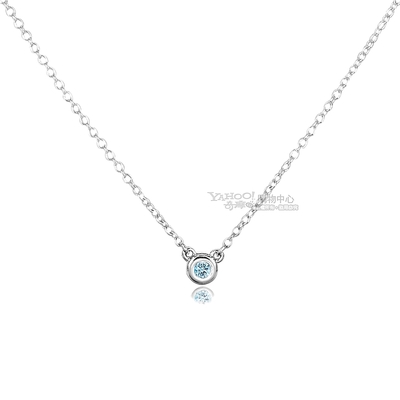 Tiffany&Co.蒂芙尼 0.06克拉圓形海藍寶石純銀項鍊