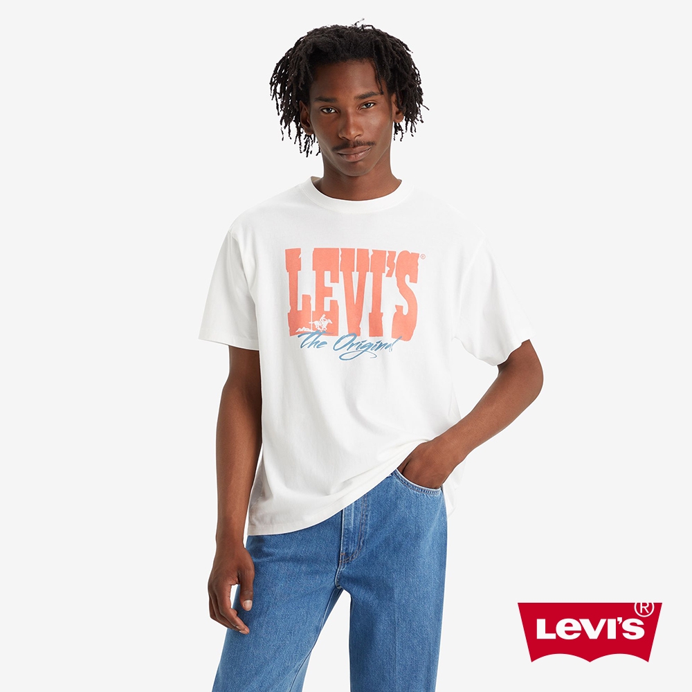 Levis 男款 短袖T恤 / 復古字體式塗鴉 / 寬鬆復古版型