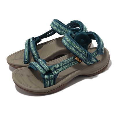 Teva 涼鞋 W Terra FI Lite 女鞋 綠 波浪鎘綠色 魔鬼氈 可調整 織帶 戶外 1001474WCGN