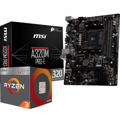 AMD Ryzen3 2200G + MSI A320M 組合套餐