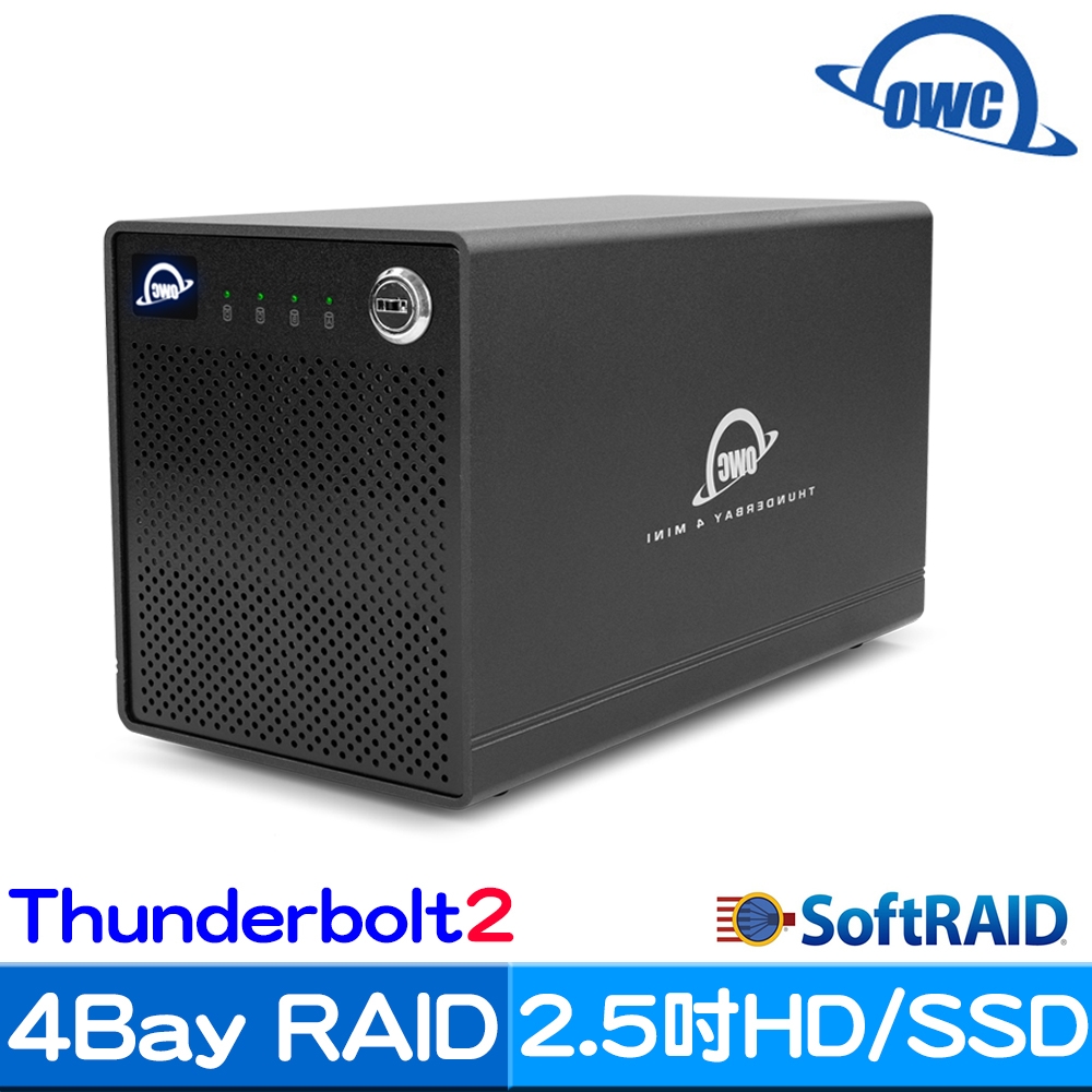 OWC Thunderbolt2 四槽 2.5 吋硬碟外接盒(ThunderBay 4 mini + SoftRAID 5)