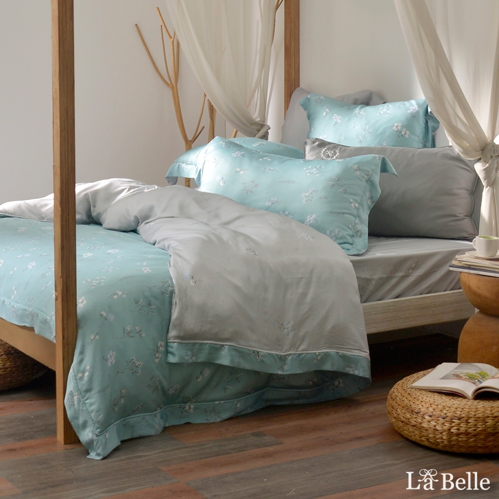 義大利La Belle 薇朵拉 特大天絲四件式防蹣抗菌吸濕排汗兩用被床包組