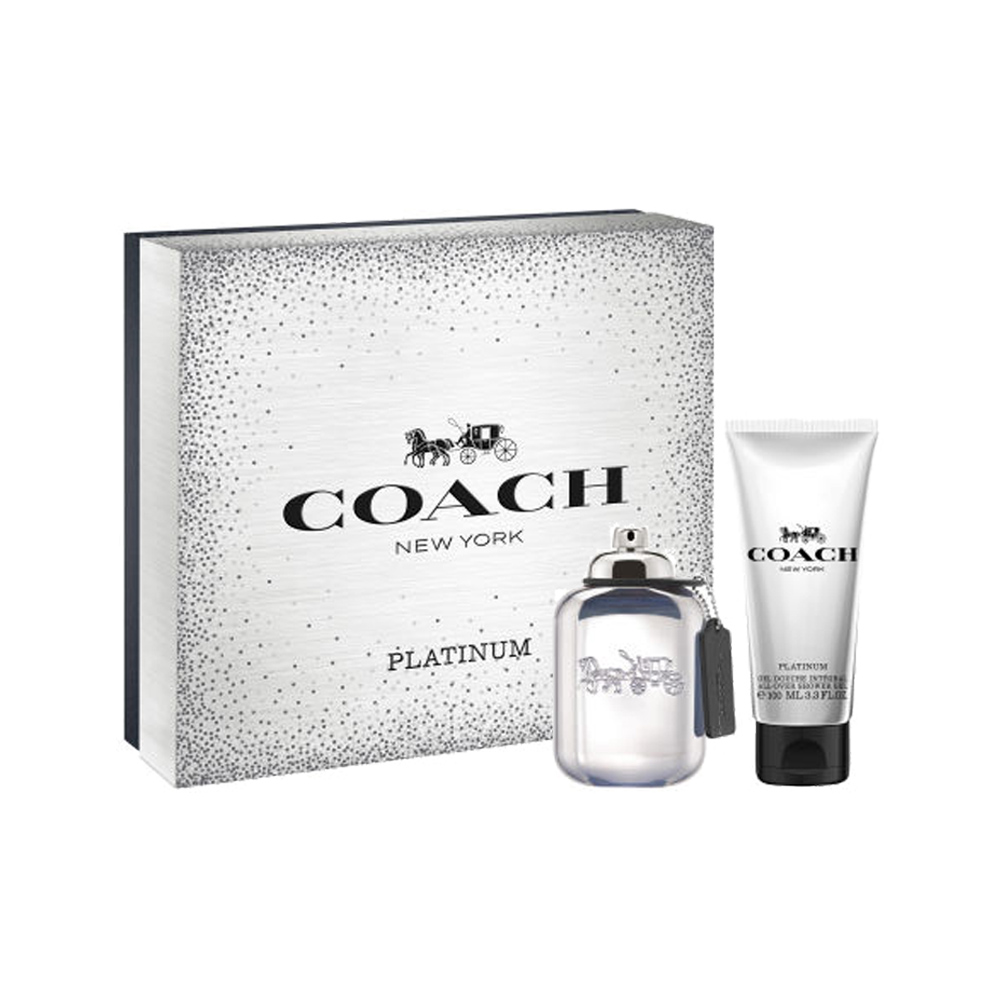 COACH 紐約白金淡香精禮盒-淡香精60ml+沐浴精100ml