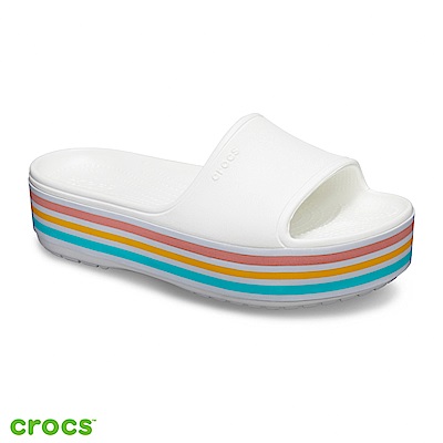 Crocs 卡駱馳 (中性鞋) 厚底卡駱班撞色涼拖 205693-100