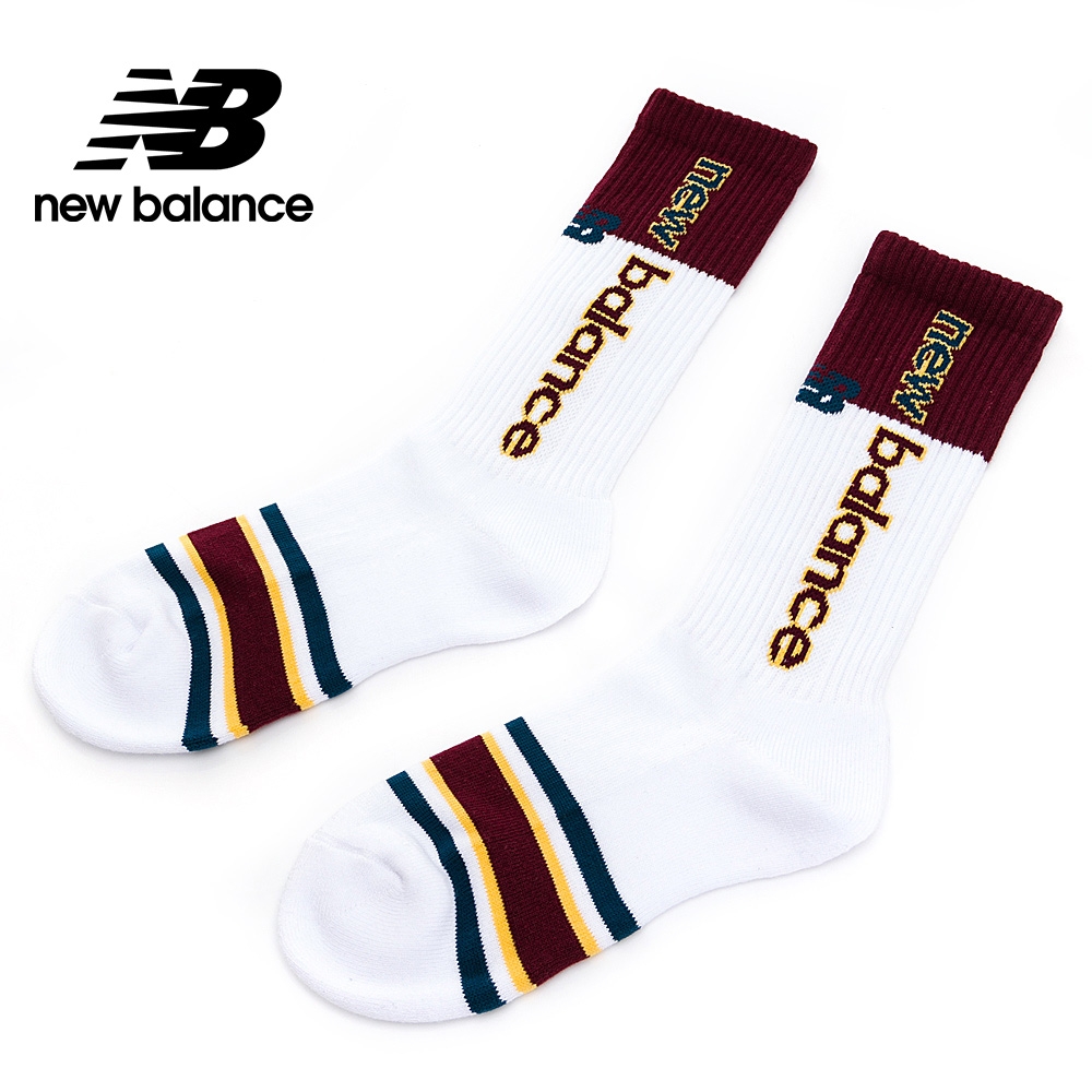 [New Balance]對比色中長襪_中性_白咖色_LAS12261WT