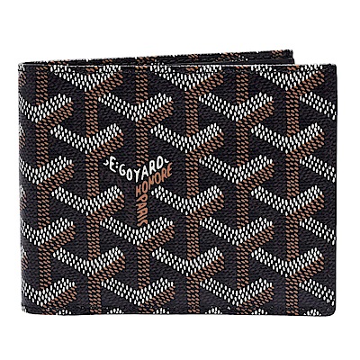 GOYARD 經典滿版LOGO手工帆布摺疊短夾(黑)