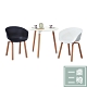 柏蒂家居-安得烈2.7尺現代簡約圓桌椅組-一桌二椅(二色可選)-80x80x76cm product thumbnail 1