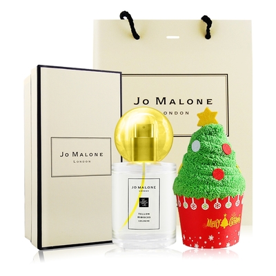 *Jo Malone 黃槿花香水30ml+聖誕樹造型毛巾[附禮盒+提袋]-國際航空版