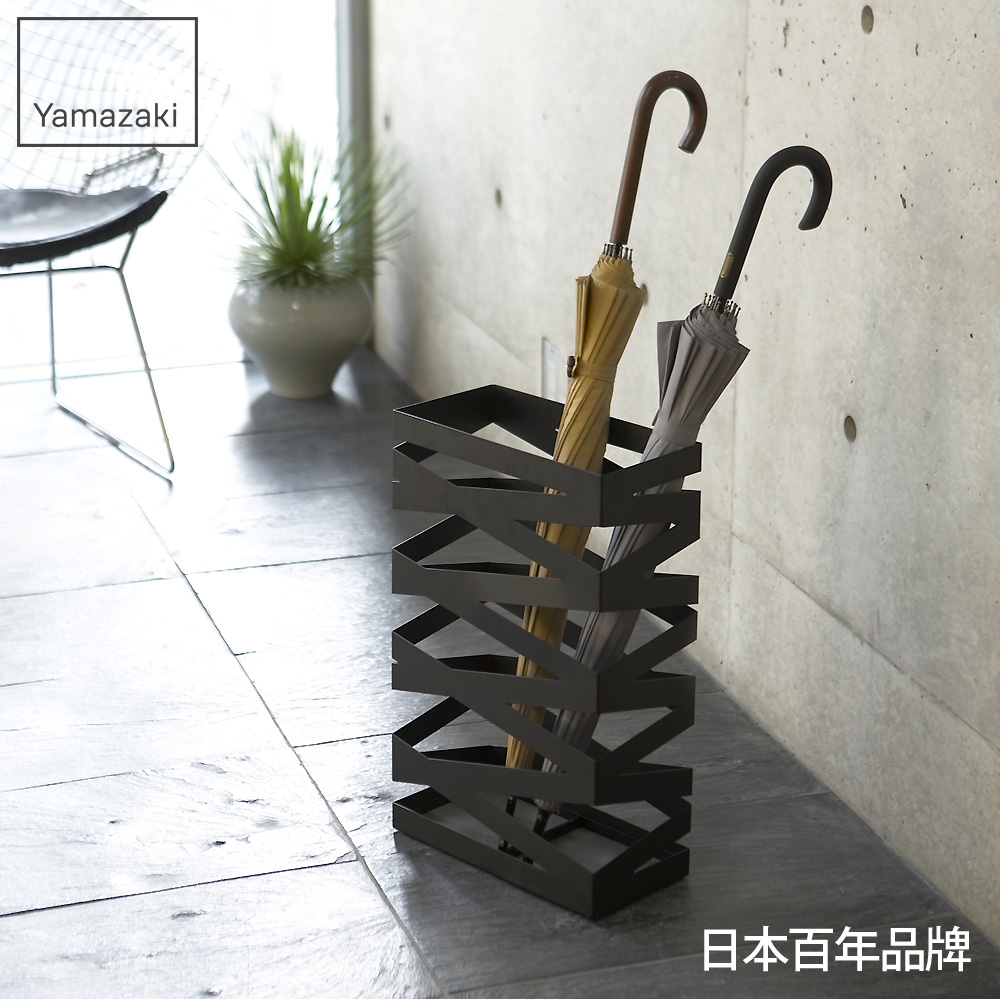 日本【YAMAZAKI】搖滾造型傘架(加寬型)-黑★雨傘筒/雨傘桶