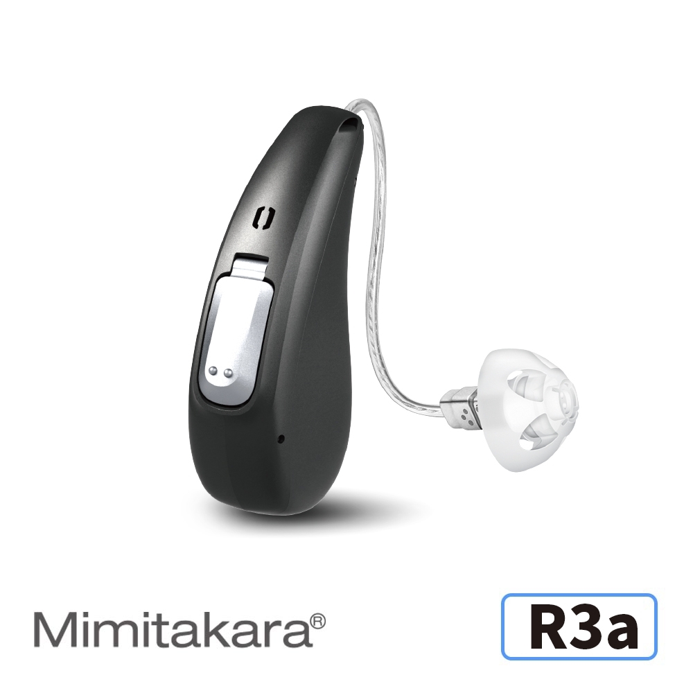 Mimitakara耳寶 16頻節能充電耳掛式助聽器R3a-硝光黑