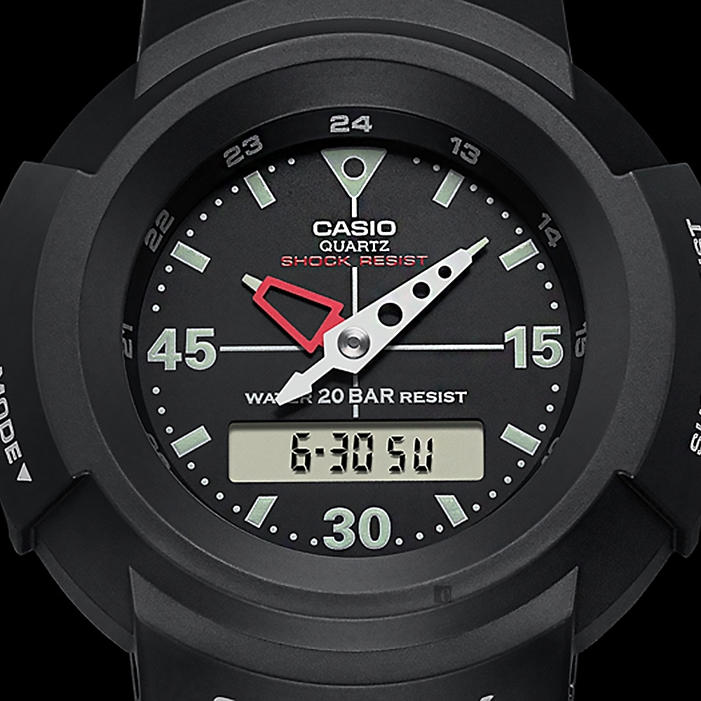 CASIO 卡西歐G-SHOCK 復刻ONE TONE雙顯計時手錶-黑AW-500E-1E | G