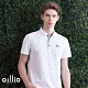 oillio歐洲貴族 短袖超柔舒適透氣POLO衫 修身版型顯瘦款式 滿版刺繡圖樣 白色 product thumbnail 1