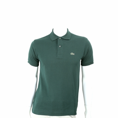 LACOSTE Classic Fit 鱷魚補丁純棉羅紋領深綠色短袖POLO衫(男款)